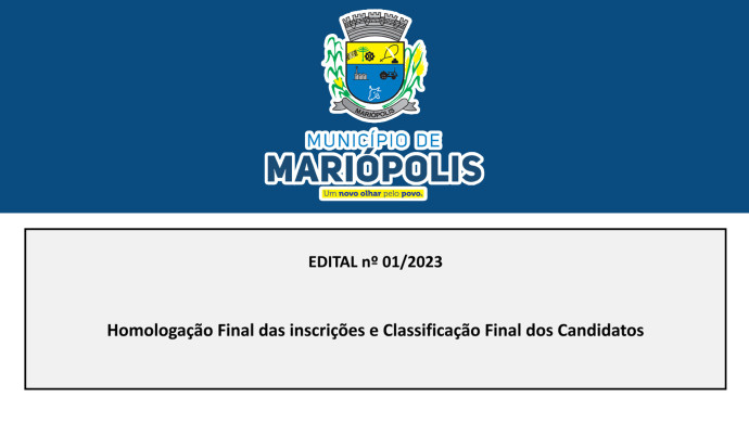 PSS 01/2023 MARIÓPOLIS- HOMOLOGAÇÃO FINAL.
