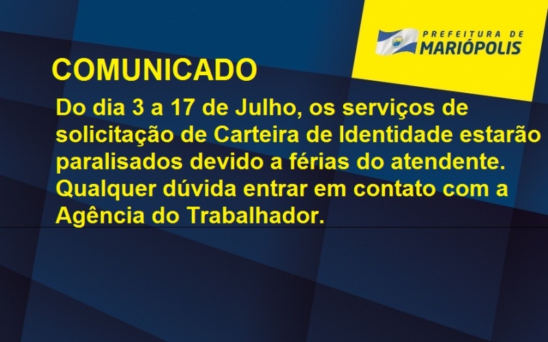 CARTEIRAS DE IDENTIDADE