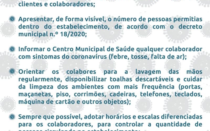 INSTRUÇÕES PARA A POPULAÇÃO - CONTATOS DO DEPARTAMENTO DE SAÚDE
