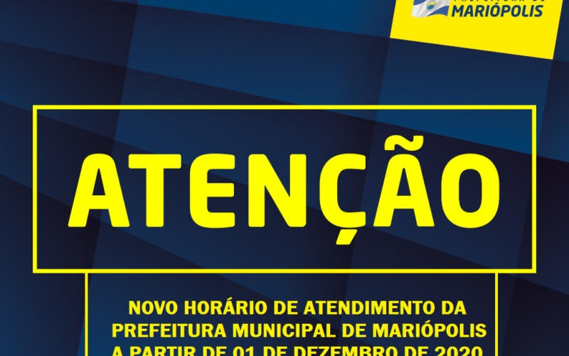 Novo horário de atendimento da Prefeitura Municipal de Mariópolis