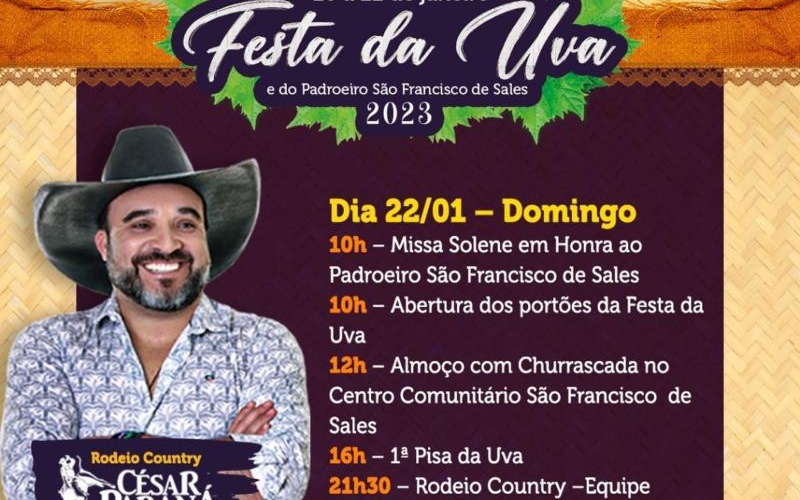 Cronograma da Festa da Uva 2023