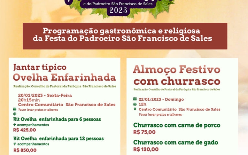 Programação da Festa do Padroeiro está imperdível.