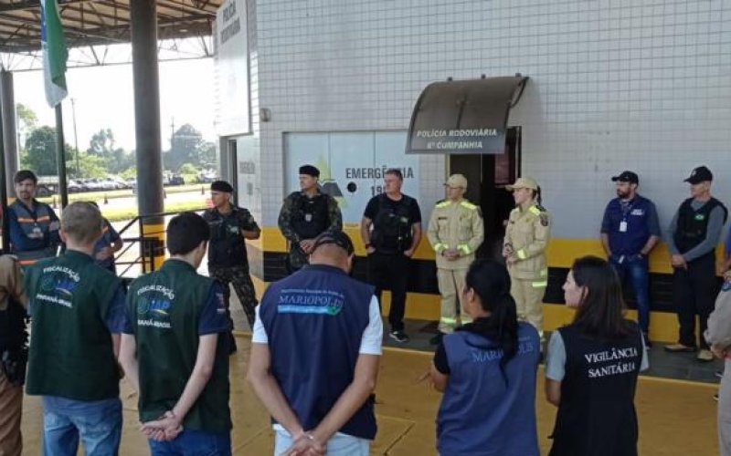 Setor de Vigilância em Saúde e da Defesa Civil de Mariópolis participaram junto ao Posto da 6ª Cia. da Policia Rodoviári