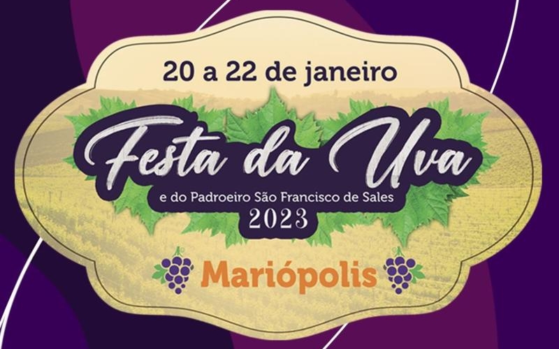 ATRAÇÕES DA FESTA DA UVA E DO PADROEIRO SÃO FRANCISCO DE SALES 2023.