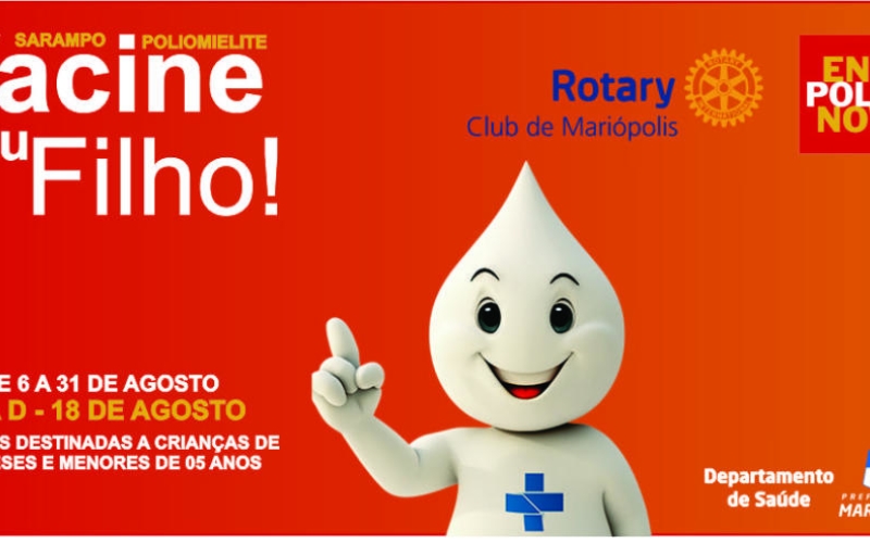 Município de Mariópolis realiza campanha de vacinação contra o Sarampo e Poliomielite em parceira com o Rotary Club
