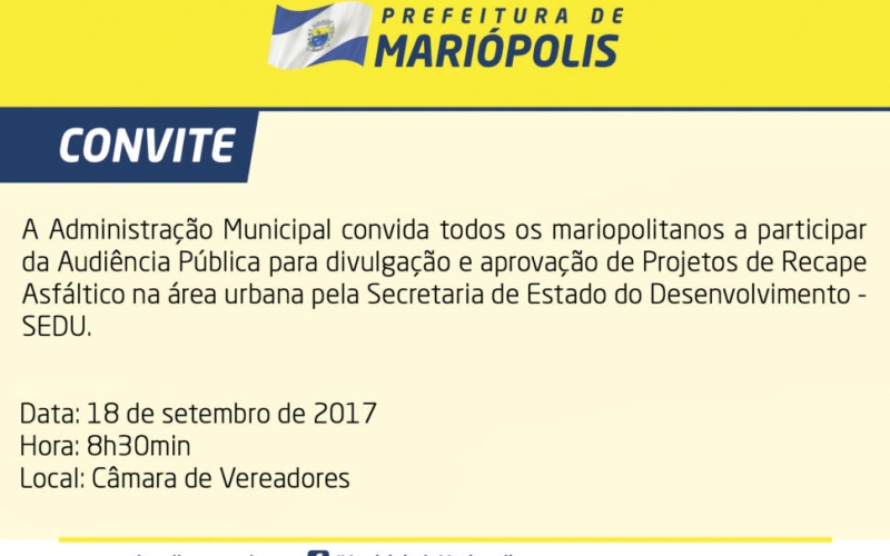 Convite para Audiência Pública