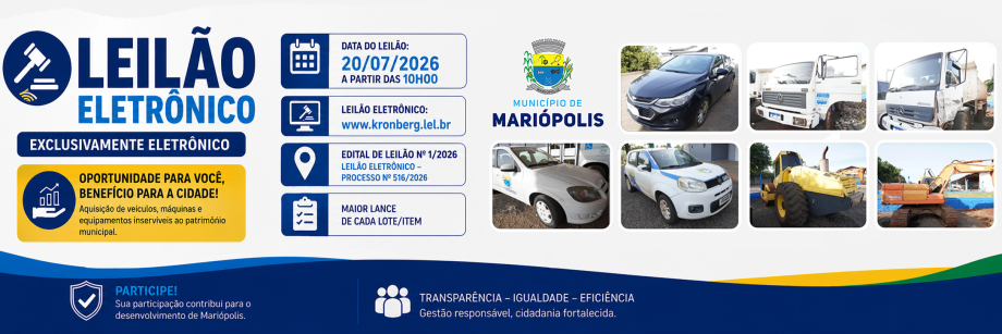 Leilão Eletrônico de Bens Inservíveis – Edital nº 1/2026